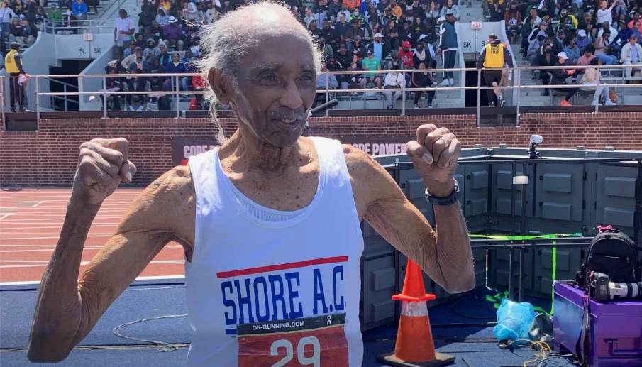 Lester Wright at race at age 100
